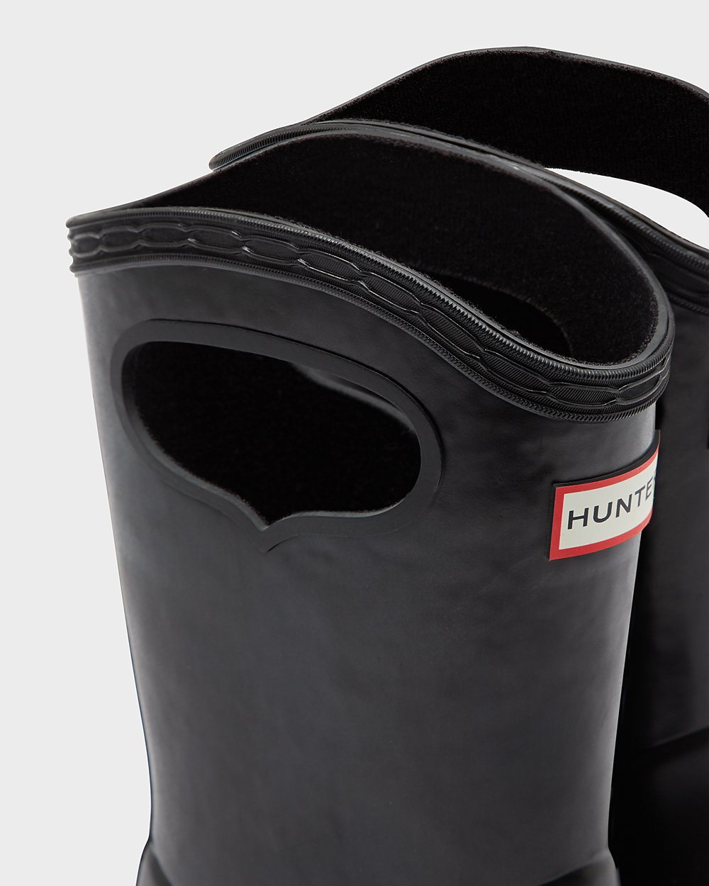 Kids Rain Boots - Hunter Original First Classic Grab Handle (25TCIFMNY) - Black